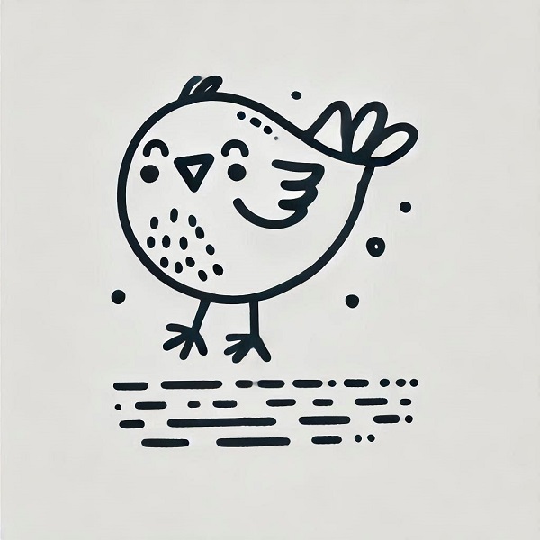 famous simple bird drawing