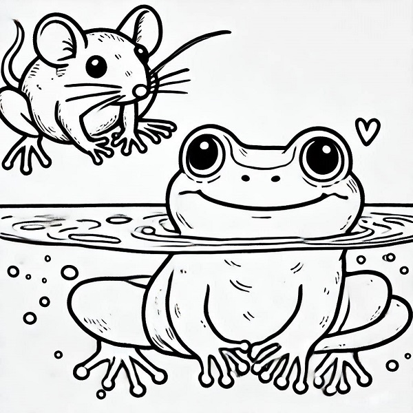 frog and mouse drawing