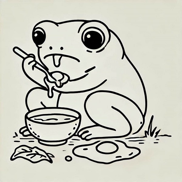 frog eating drawing