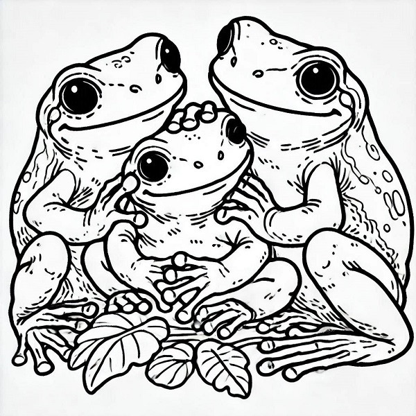 frog family drawing