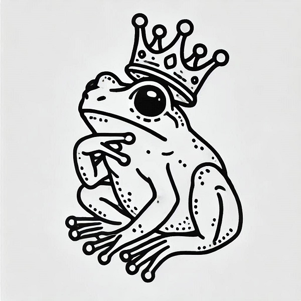 frog with crown drawing