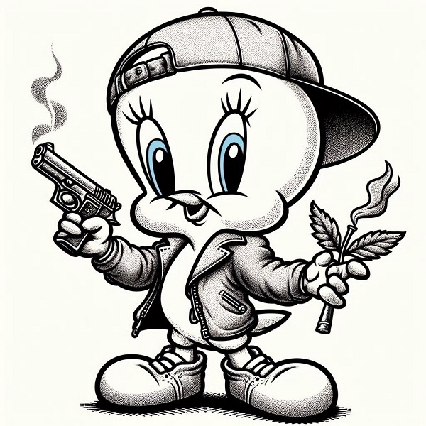 gangster tweety bird drawing 2