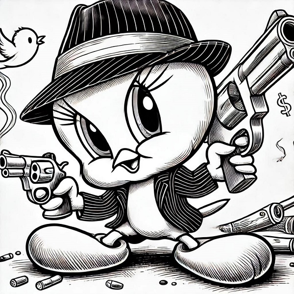 gangster tweety bird drawing 5