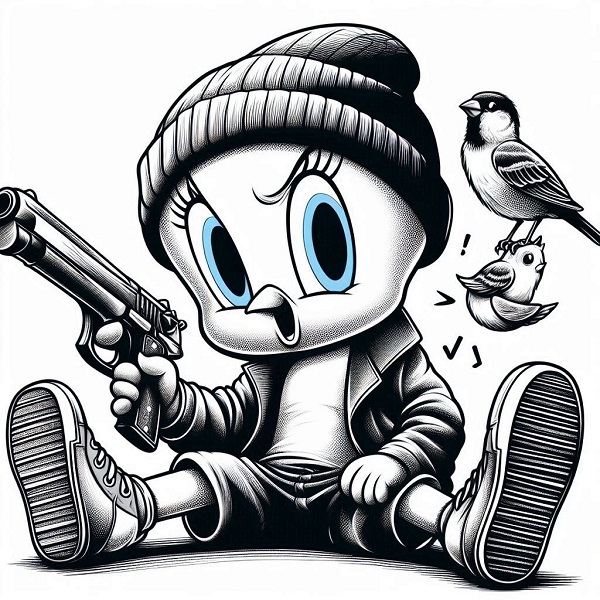 gangster tweety bird drawing