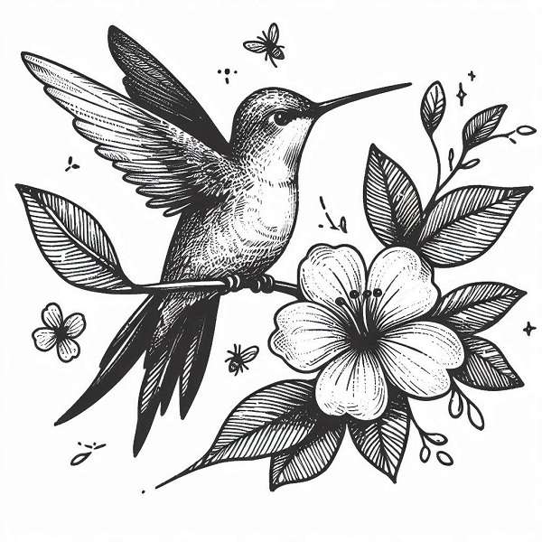 humming bird drawing 3