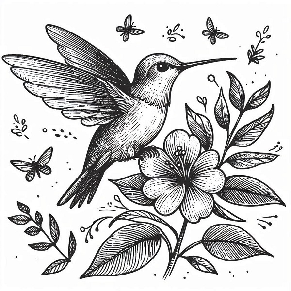 humming bird drawing