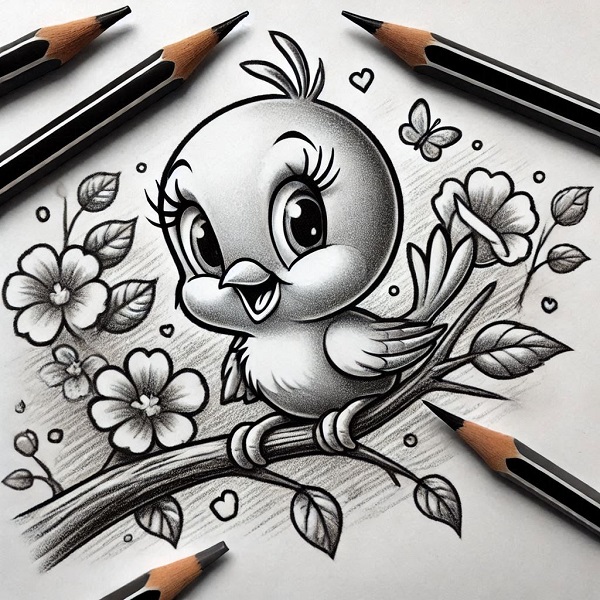 pencil tweety bird drawing 3