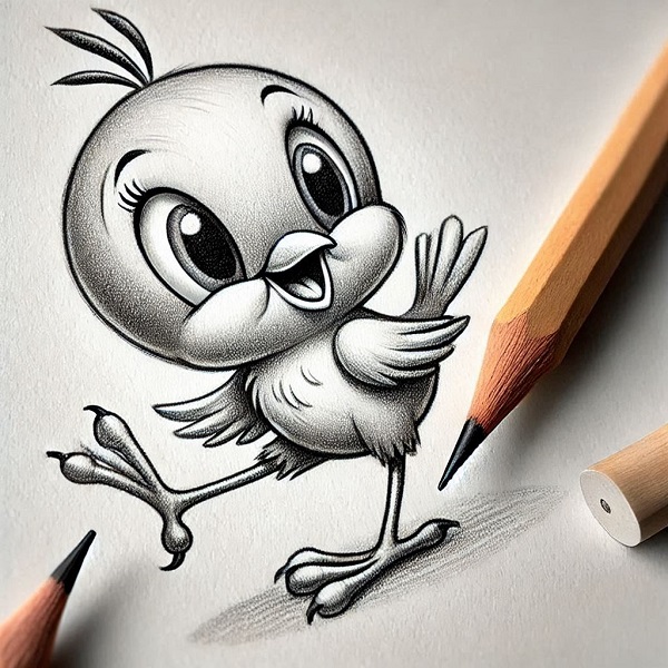 pencil tweety bird drawing 4