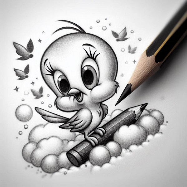 pencil tweety bird drawing 7