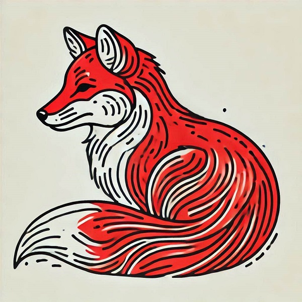 red fox drawing