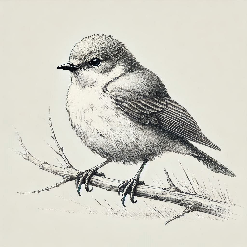 simple bird drawing realistic 2