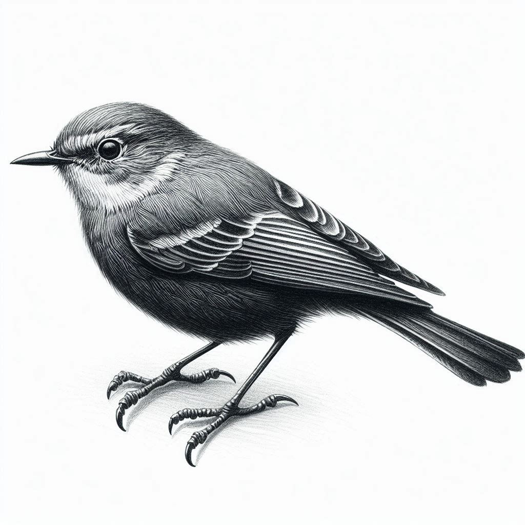 simple bird drawing realistic 3