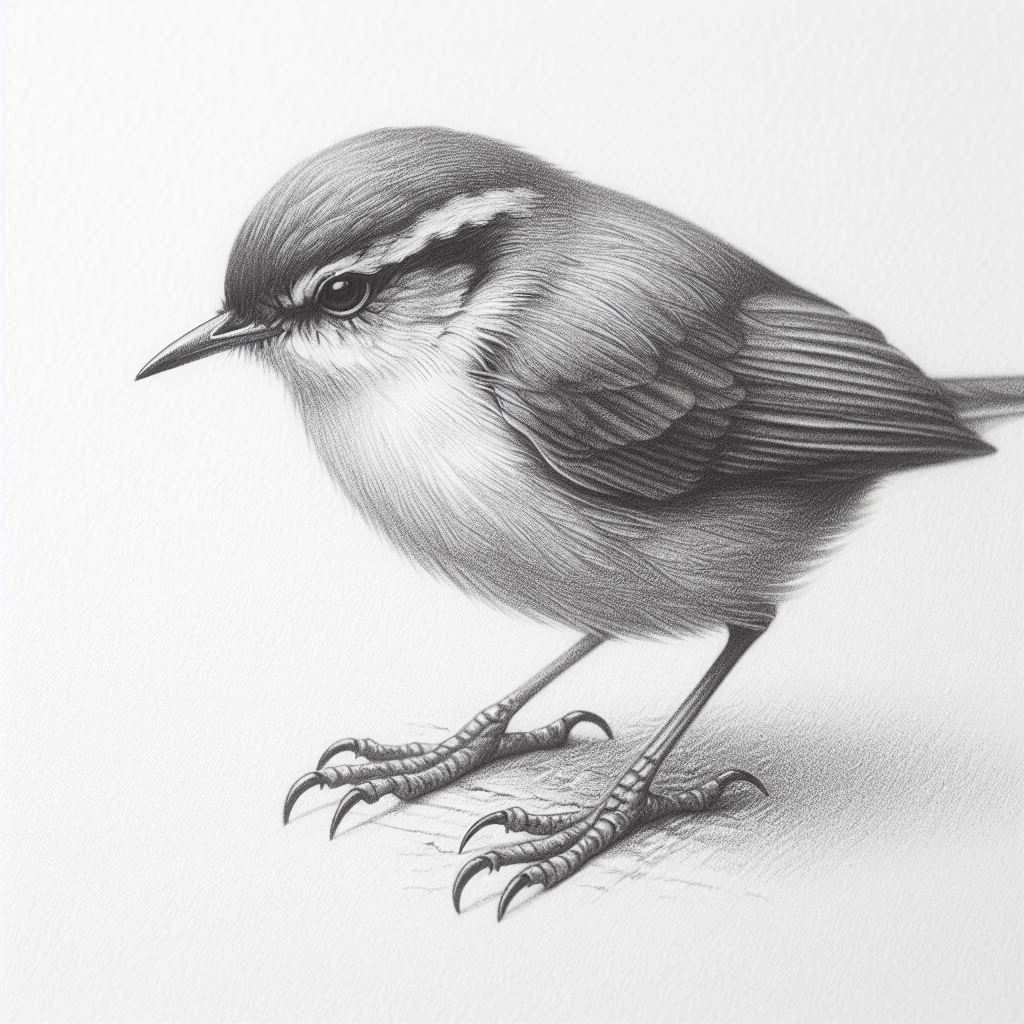 simple bird drawing realistic 7