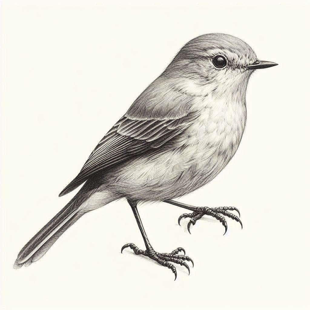 simple bird drawing realistic 8