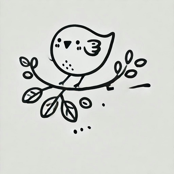 very simple bird drawing